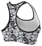 Black White Floral Abstract Art TRAINING PRO WOMEN SPORTS BRA