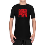 Lion Cooling Youth Boys Kids Girls UV/Sun Protection Short Sleeve BJJ T-Shirt