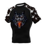 Wolf Roar Black White BJJ Rash Guard