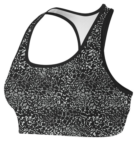 Black leopard Grain Compression Sports Bra