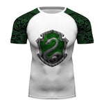 Slytherin Harry Potter Compression Training Rash Guard for MMA BJJ Wrestling green