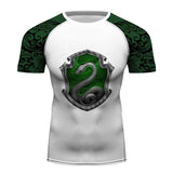 Slytherin Harry Potter Compression Training Rash Guard for MMA BJJ Wrestling green