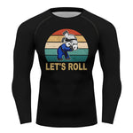 Let's Roll Panda Jiu Jitsu Compression Shirt - BJJ, MMA, Running Cyling