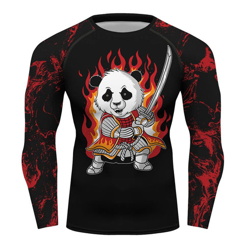 Panda Warrior Compression Shirt - BJJ, MMA, Muay Thai