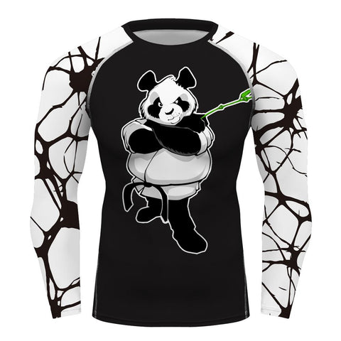 Panda Samurai Jiu Jitsu Fighting Grappling Compression Shirt